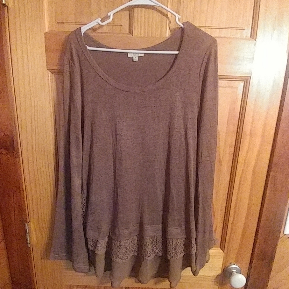 Mocha tunic length top